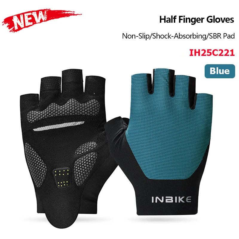 Halbfinger Fahrradhandschuhe Rutschfest Stoßdämpfung Atmungsaktiv Unisex