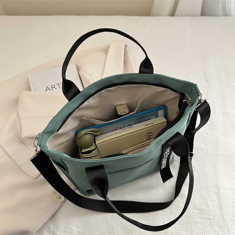 Nylon Damen Handtasche Campus Student Tote Wasserdichte Schultertasche