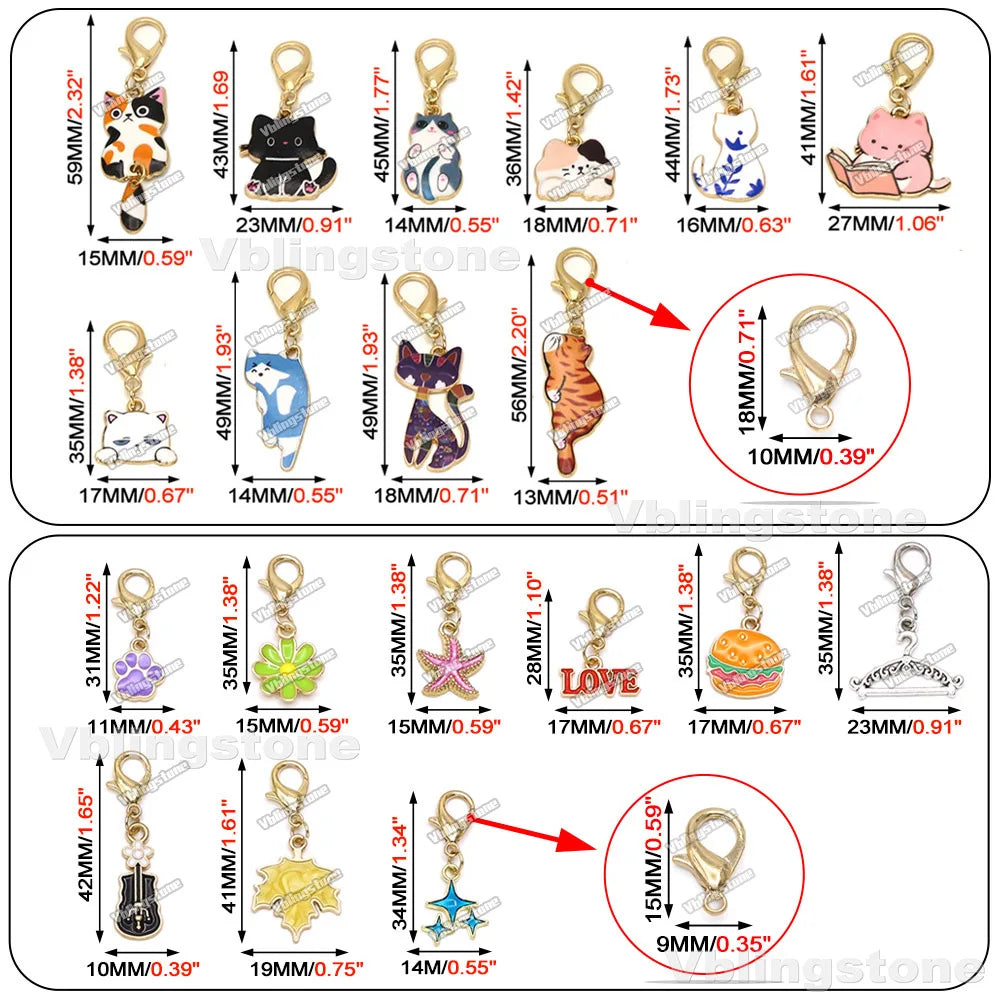 Mix Metall Katze Anhänger Häkeln und Stricken Stich Marker Kits Nadel Clip