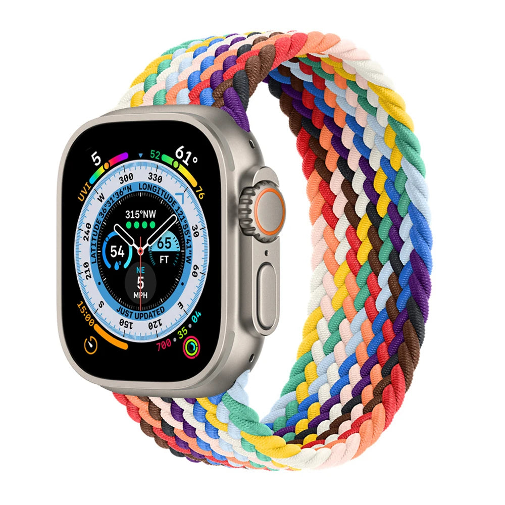 Geflochtenes Solo Loop Ersatzarmband für Smartwatch 38-49mm Unisex