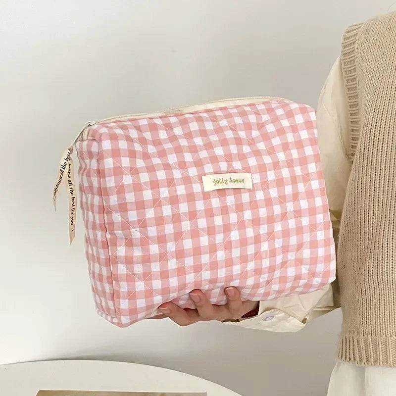 Große Kosmetiktasche Damen Kleine Aufbewahrungstasche mit Reißverschluss