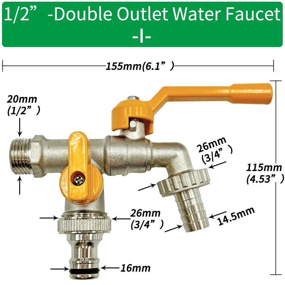 Metall-Gartenschlauch Adapter für Wasserhähne 1/2 Zoll Anschluss - Yabubest - Home & More