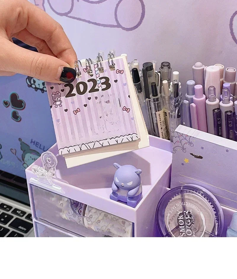 Schreibtisch Organizer Box mit 9 Fächern – Kawaii Stiftehalter für Schüler-Yabubest - Home & More