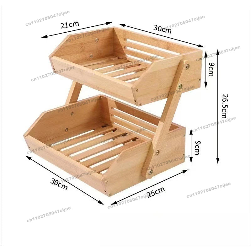 Dreischichtiger Bambus Obst und Gemüsekorb für die Küche