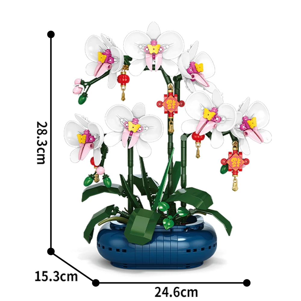 Blumenstrauß Bauset Pfirsichblüte Narzisse Dekoration Bausteine Set-Yabubest - Home & More