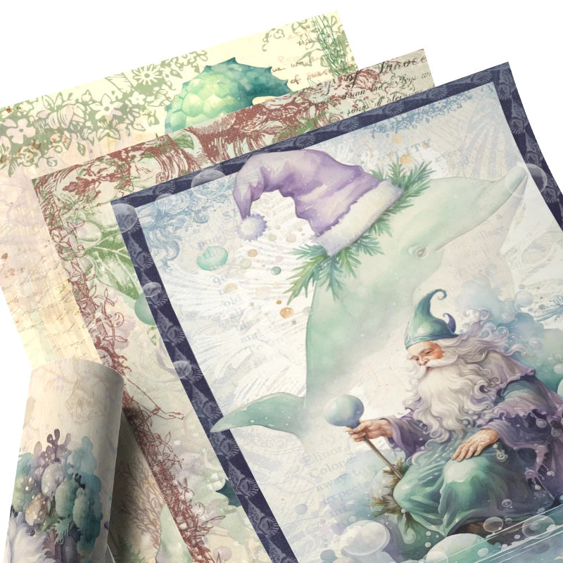 Reispapier im Retro Design für Scrapbooking und Vintage Dekoration