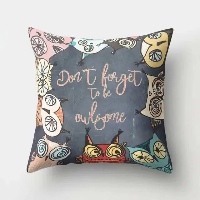 Dekorativer Kissenbezug mit Eulenmuster für gemütliches Wohnen