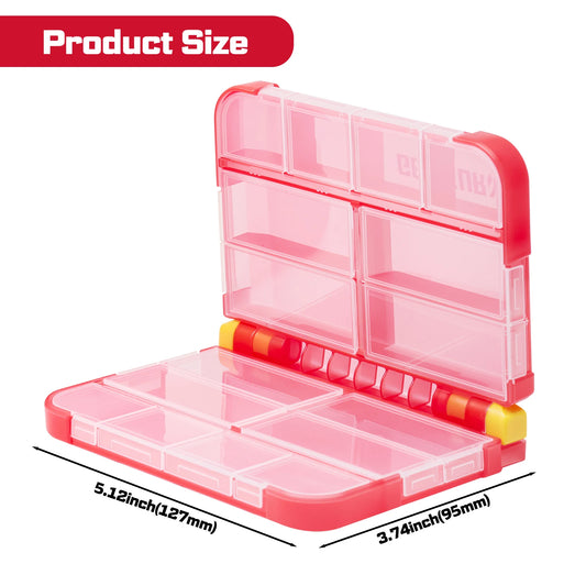 2er Set Rote Kunststoff Organizer Box mit 16 Fächern für Kleinteile