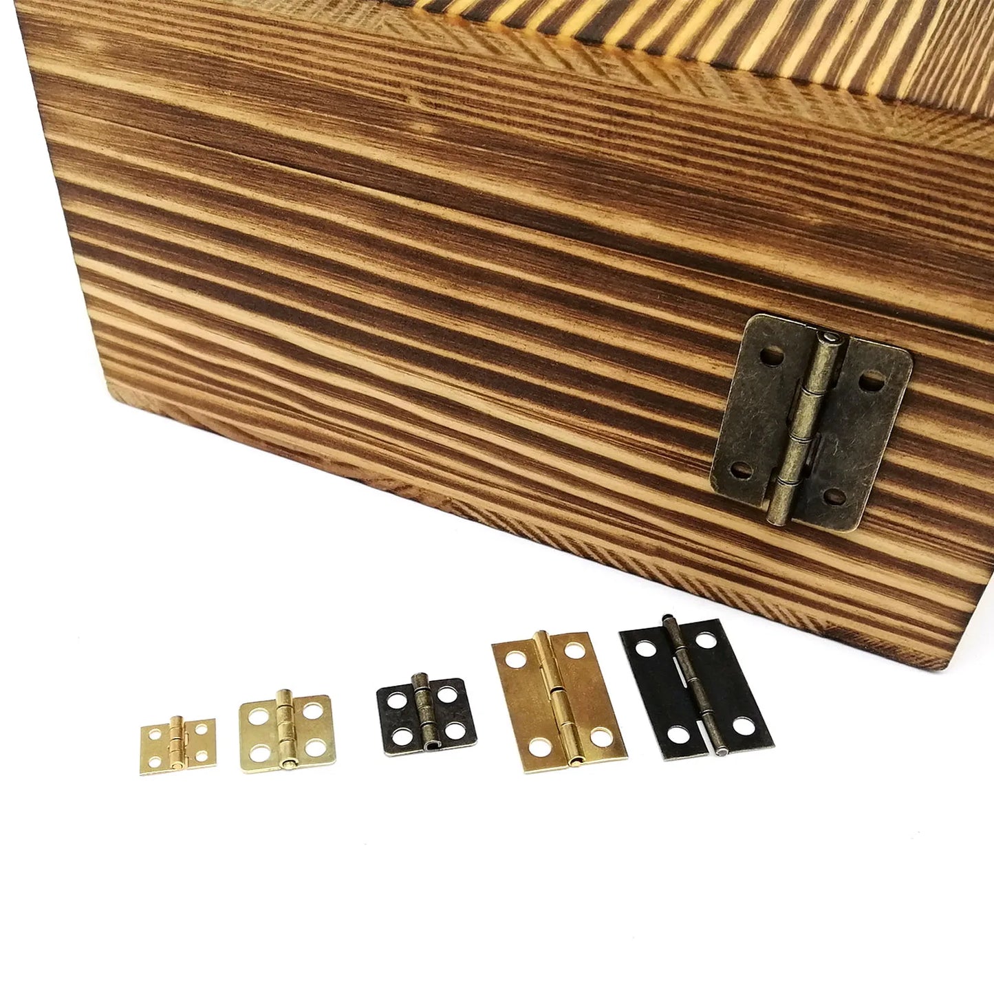 Mini Messing Möbel-Scharnier 12 Stück für Holztruhen - Puppenhäuser