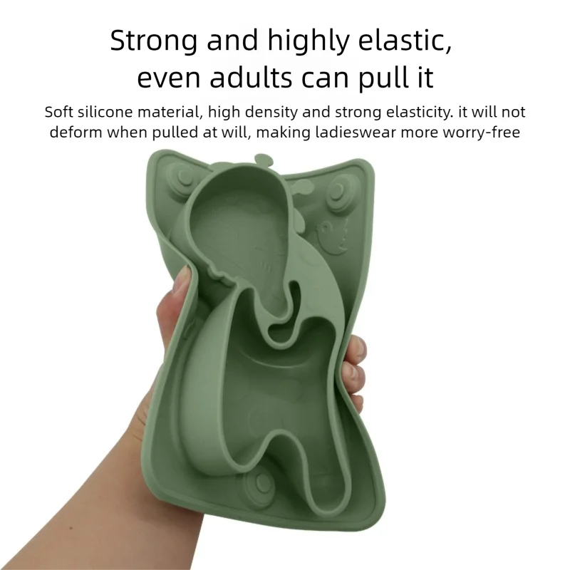 Geteilter Silikonteller für Kinder mit niedlichem Giraffen Motiv BPA frei