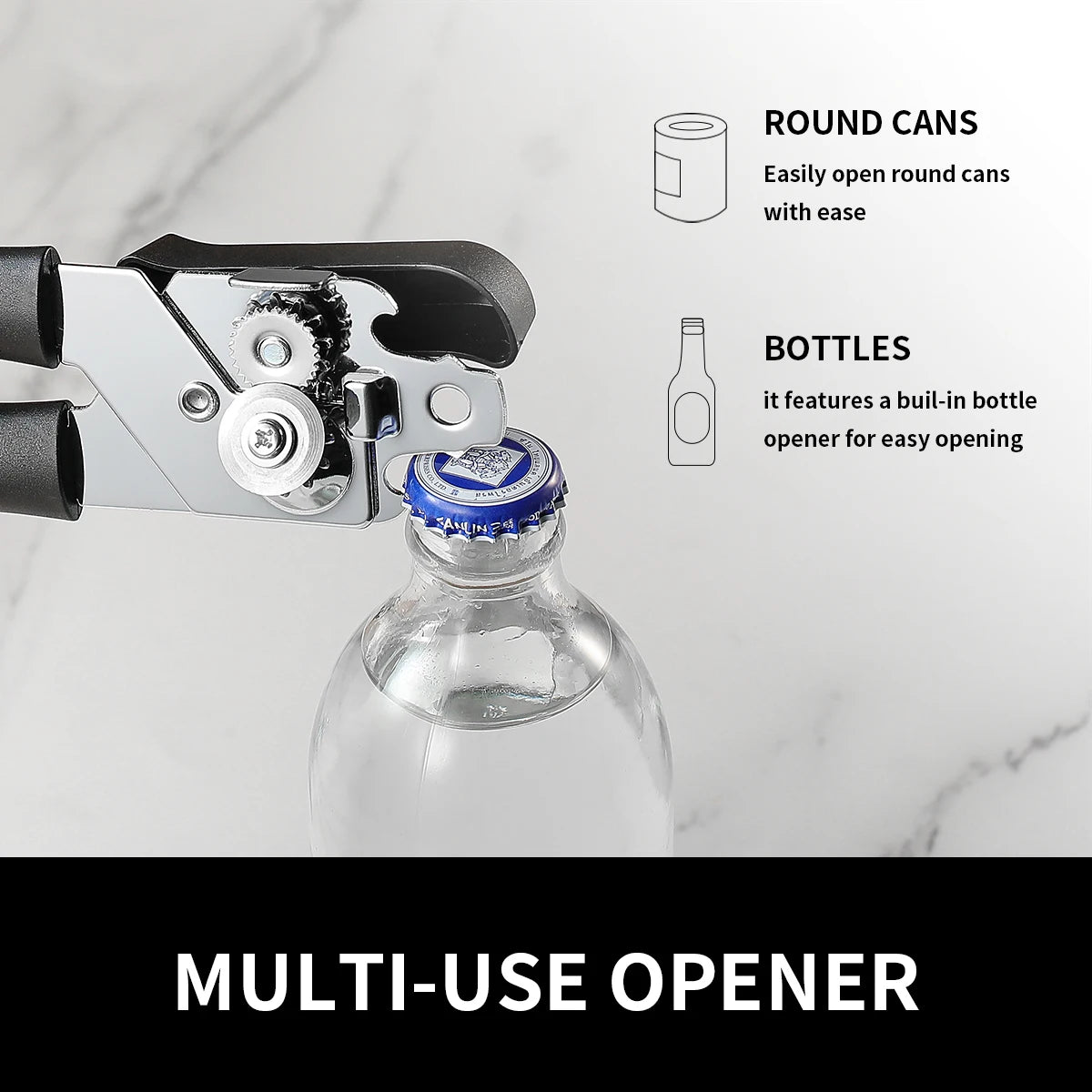 Ergonomischer manueller Edelstahl Dosen- und Flaschenöffner Küche-Yabubest - Home & More