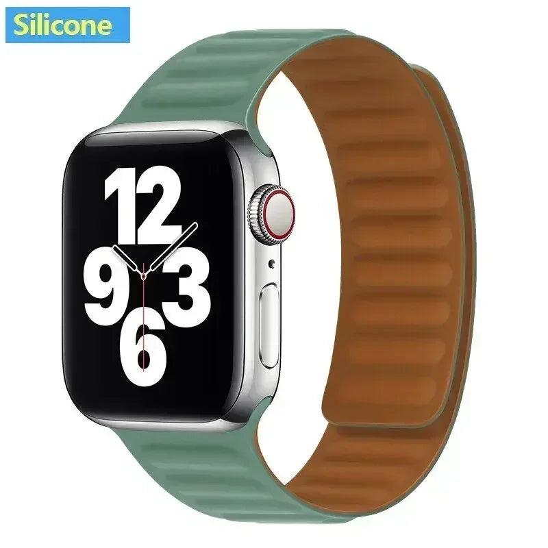 Magnetisches Silikon-Gliederarmband kompatibel für verschiedene Smartwatch-Größen