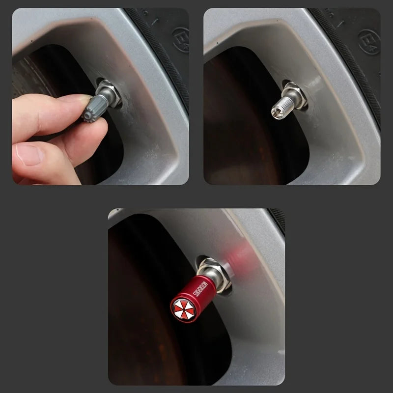 Aluminium Ventilkappen Set mit Rostschutz für Auto und Fahrrad