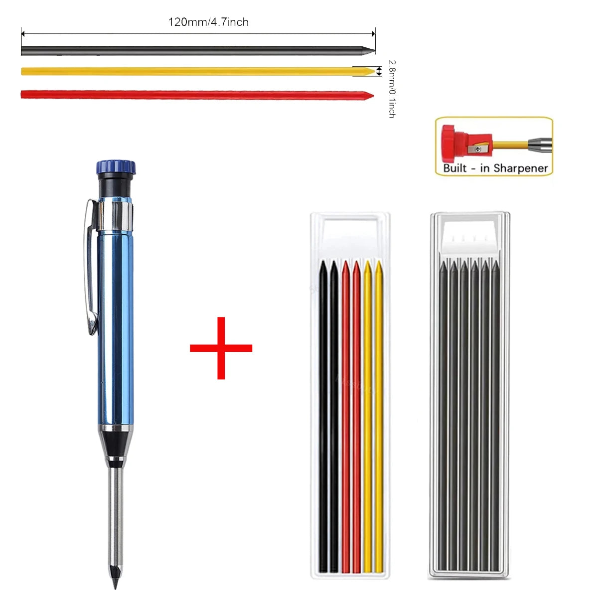 Massiver Zimmermannsbleistift Metall mit Spitzer Tieflochmarker Werkzeug