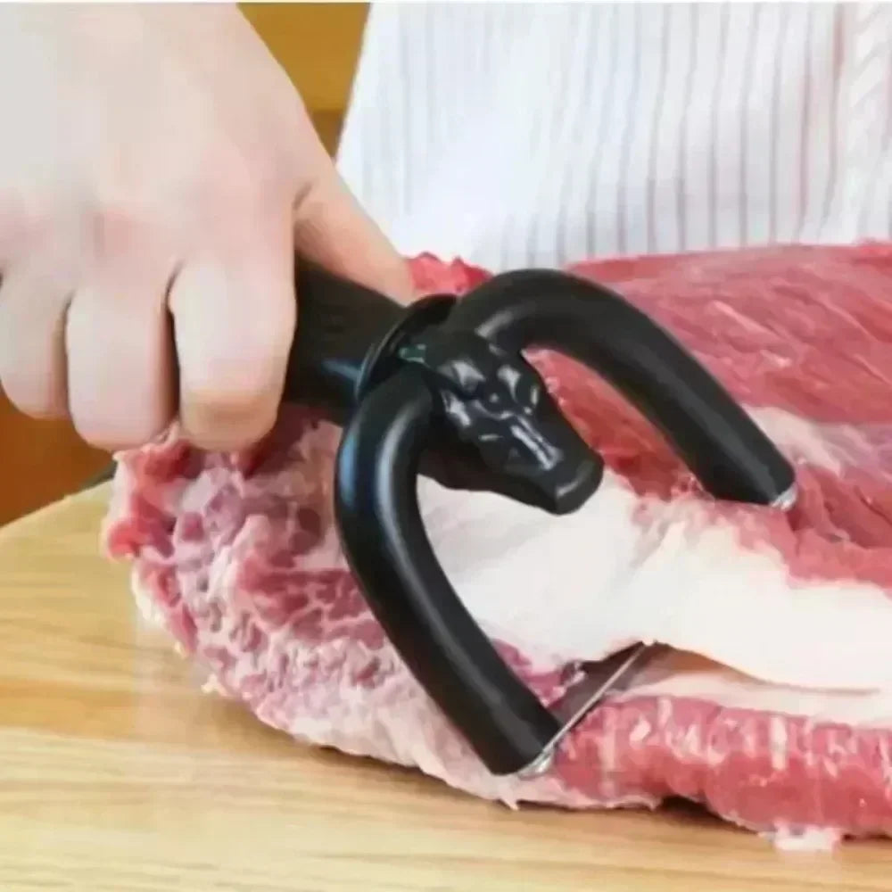 Präziser Fleisch-Fettschneider aus Edelstahl - Kunststoff – Fett sauber entfernen