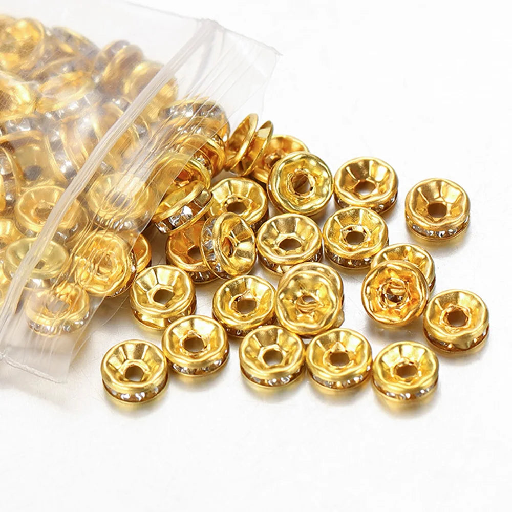 100 Strass-Abstandsperlen für DIY-Schmuck, 4–10 mm-Yabubest - Home & More
