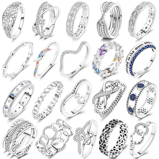 Funkelnder 925 Sterling Silber Damenring Zirkon – Verlobung Hochzeit Geschenk