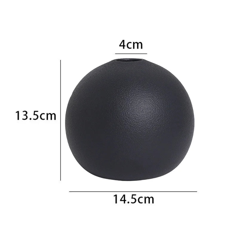 Nordic Keramik Vase Oval Rund für moderne Wohnzimmer Dekoration