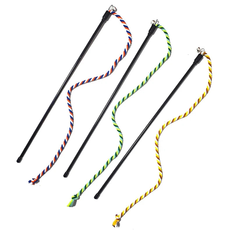 Interaktiver Katzen Teasing-Stab mit Seil – Kauen Verfolgen Spielspaß