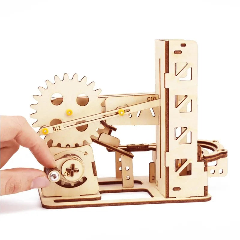 3D Holzpuzzle Spiral Marble Run DIY Modellbausatz für Jugendliche und Erwachsene