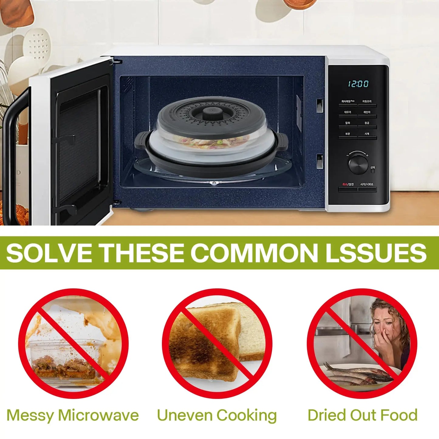 Praktischer faltbarer Spritzschutz und Dämpfsieb für die Küche