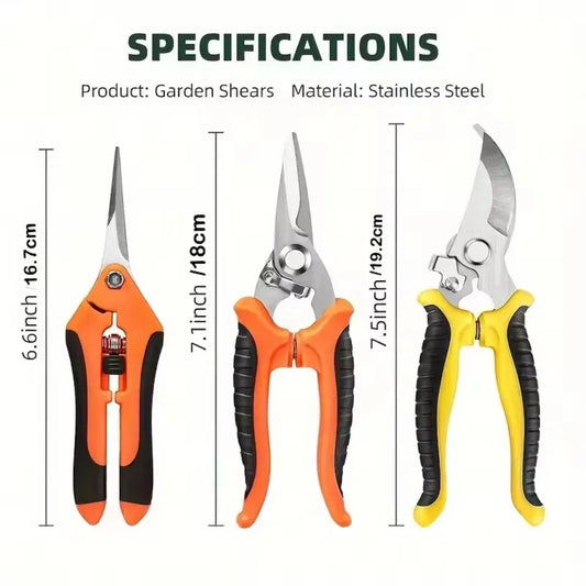 Gartenschere Set mit Edelstahlklingen und ergonomischen Griffen