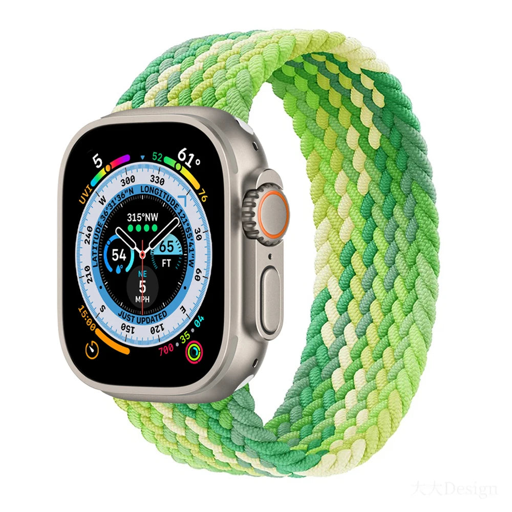 Geflochtenes Solo Loop Ersatzarmband für Smartwatch 38-49mm Unisex