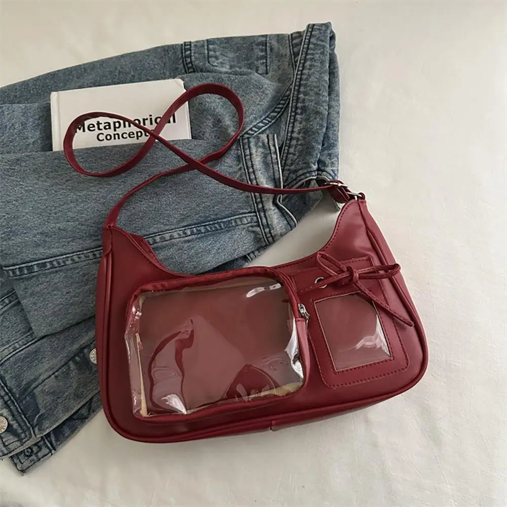 Y2K Harajuku Umhängetasche transparente Ita Tasche Unisex Polyester