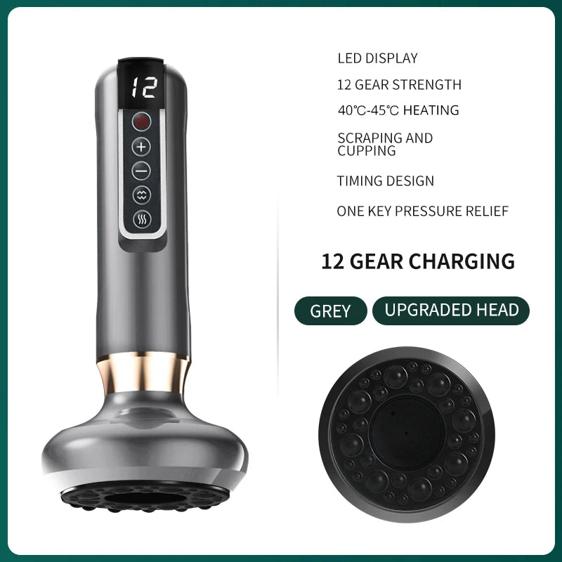 Intelligentes 6 12 Stufen Schröpf Massagegerät mit Heizfunktion