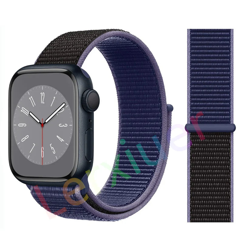 Nylon Schlaufenarmband für Apple Watch alle Serien und Größen
