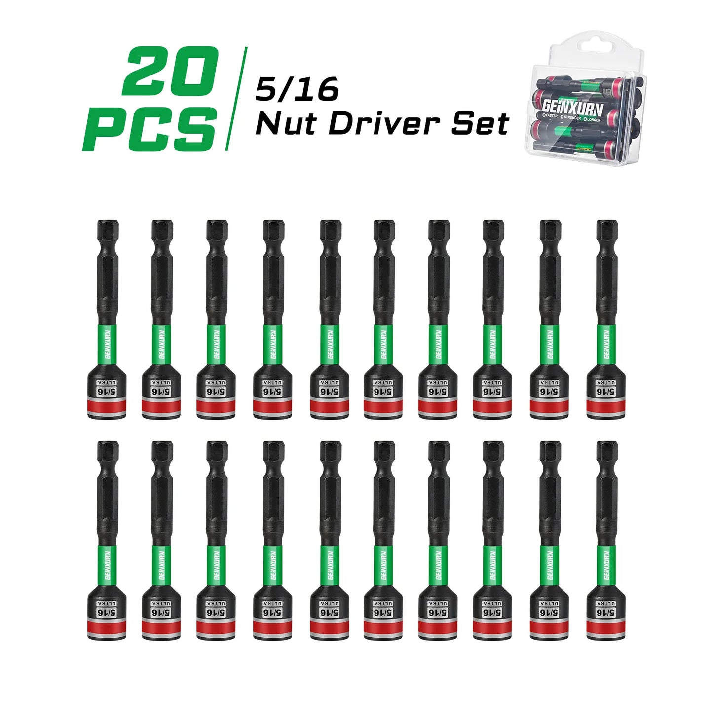 SAE Schlagmuttern-Schraubendreher-Set 1/4 5/16 3/8 Zoll 6-Punkt Sechskant-Schaft
