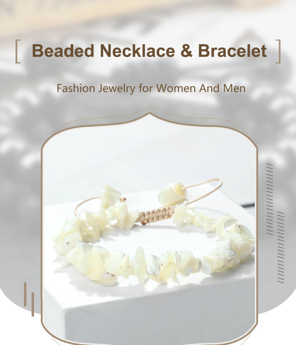 Unisex natürliches Muschelarmband verstellbar mit Boho Stil