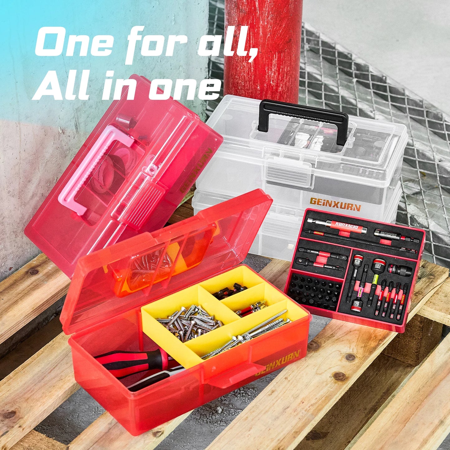 Wasserdichter, tragbarer Kleinteile-Organizer Rosa Kunststoffbox mit Trennwänden