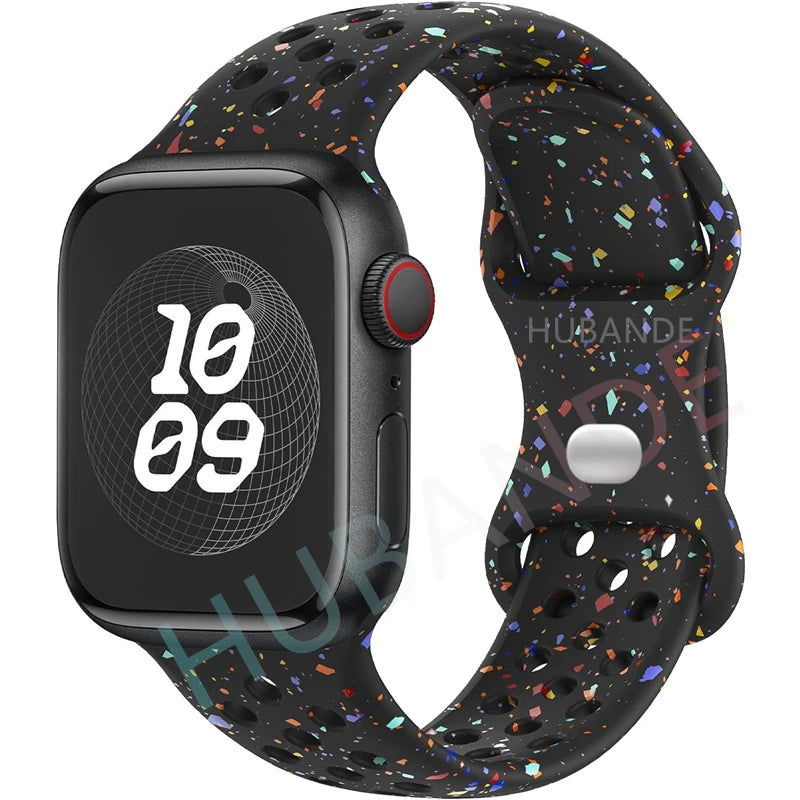 Sportliches Silikonarmband kompatibel mit Smartwatch 38-49 mm Modelle