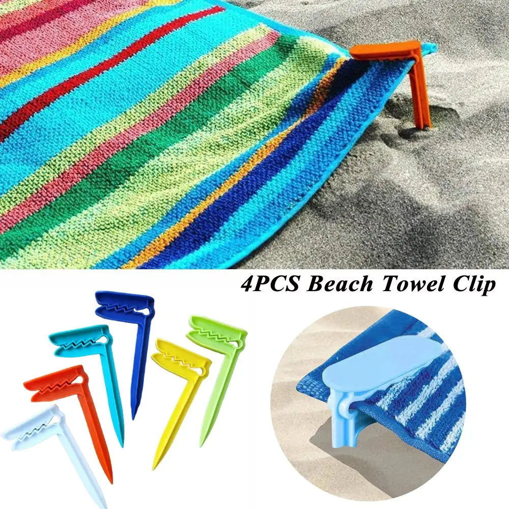 4 Stück Strand Handtuch Clips Camping Matte Clips Outdoor Wäscheklammern-Yabubest - Home & More