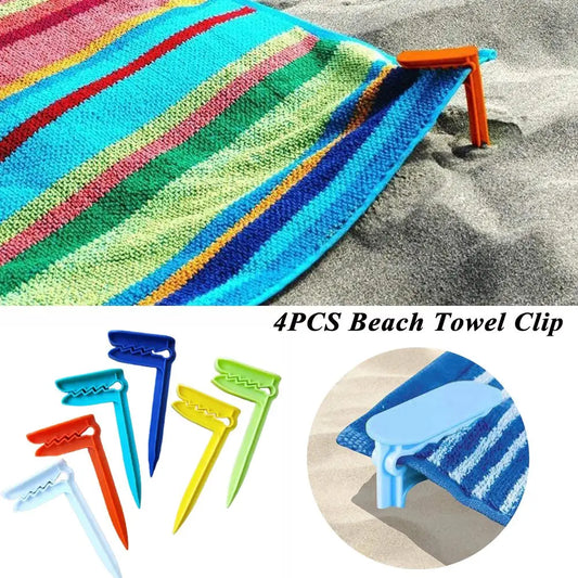 4 Stück Strand Handtuch Clips Camping Matte Clips Outdoor Wäscheklammern-Yabubest - Home & More