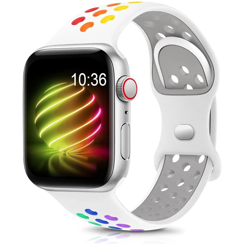 Sportliches Silikonarmband kompatibel mit Smartwatch 38-49 mm Modelle