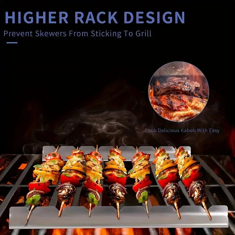 Robustes 2er-Set Edelstahl Spießhalter – Sicheres Grillen für Kebab - BBQ
