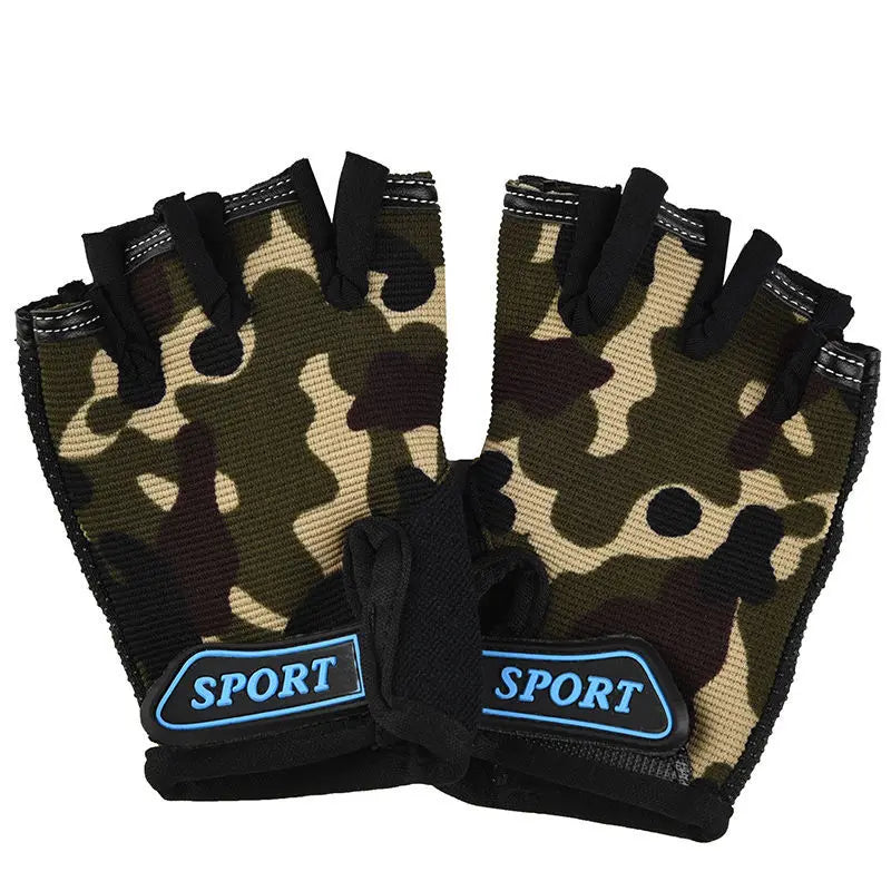 Sommer Kinder Halb Finger Sporthandschuhe Rutschfest Atmungsaktiv 4-7 Jahre