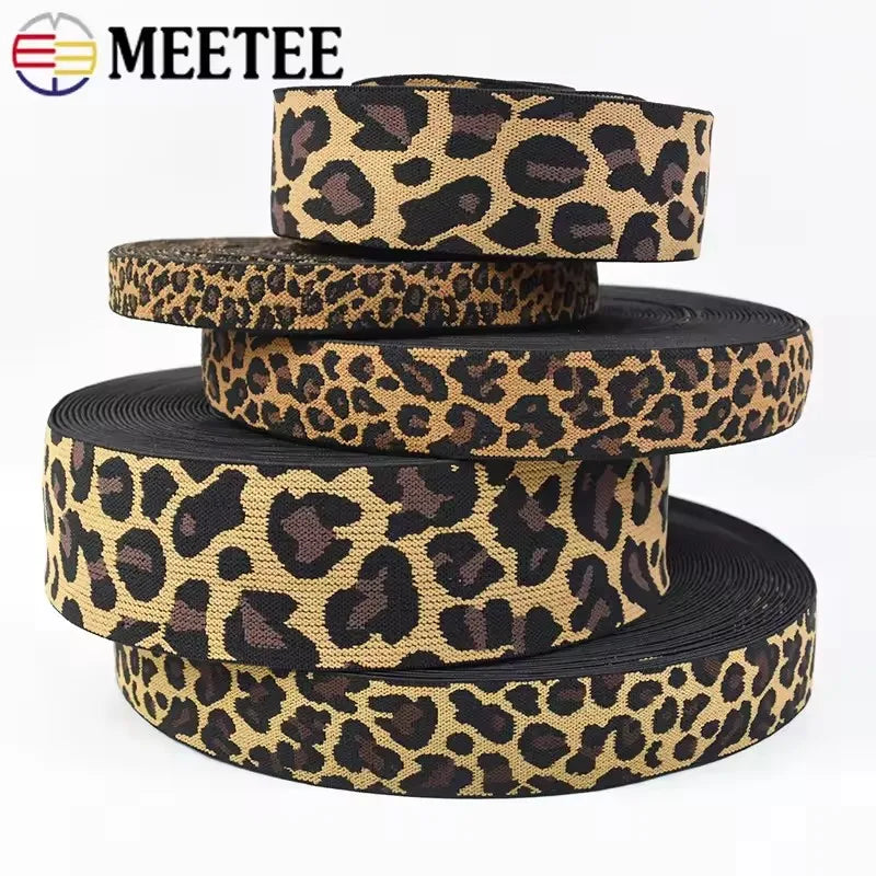 Leoparden Jacquard Elastikband 15 25 40 50 mm 2 10 Meter Nähband