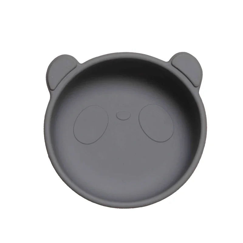 BPA-freie Silikon Baby Fütterung Schüssel Cartoon Panda Rutschfestes Geschirr