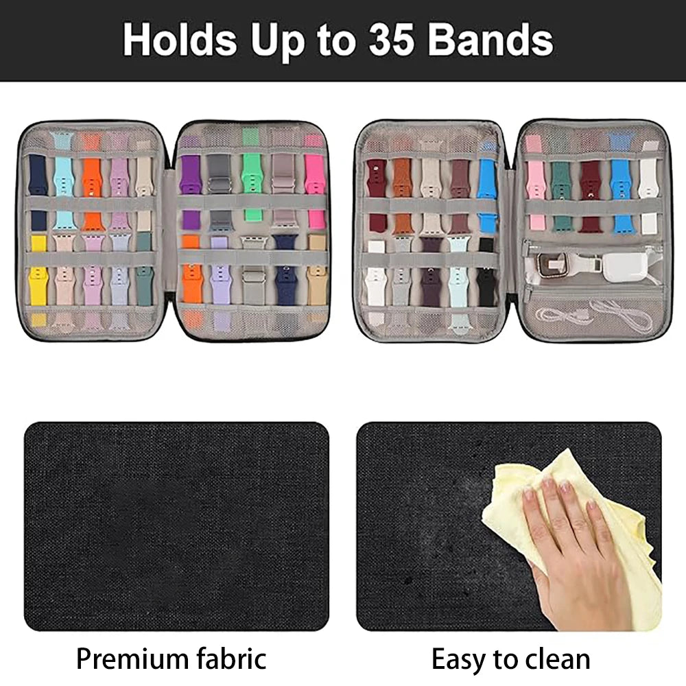 Wasserdichte universelle Uhrenarmband-Organizer-Tasche – Reise-Aufbewahrungstasche mit elastischen Bändern, passend für Apple Watch, Samsung, Huawei und Mo-Yabubest - Home & More