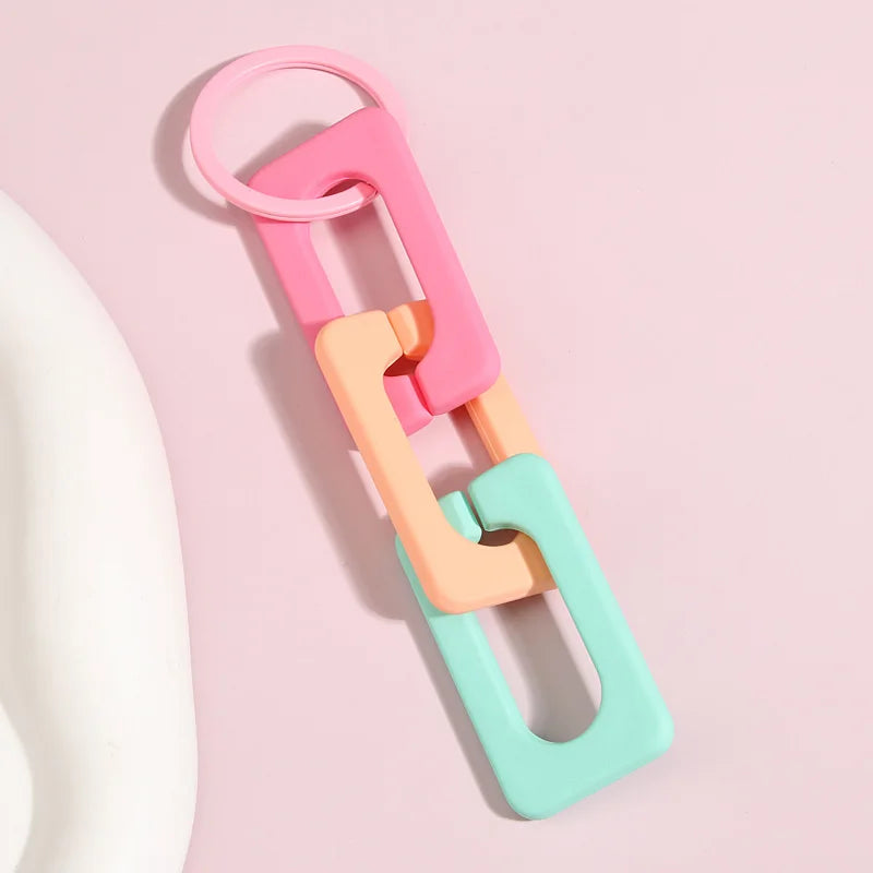 Bunte Acryl Schlüsselanhänger mit O-förmiger Schnalle – Trendiges Accessoire