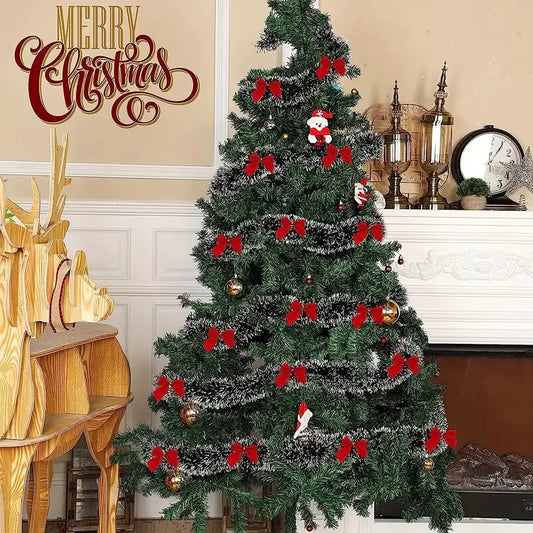2 m Weihnachtskranz Dekorationsband mit Schleife für Wand und Tür