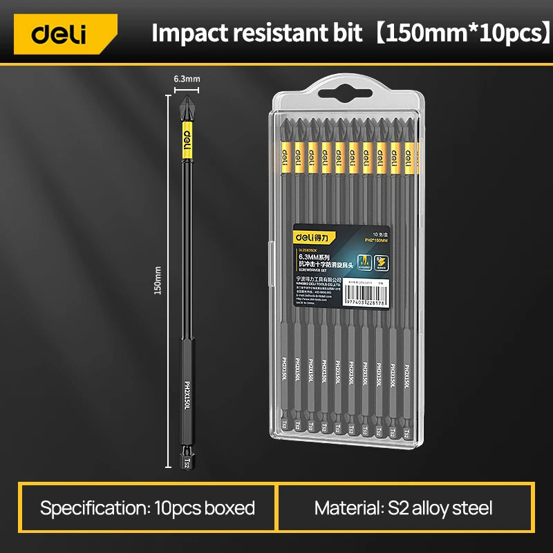 Rutschfestes PH2 Kreuzschraubendreher-Bit-Set mit starkem Magnet