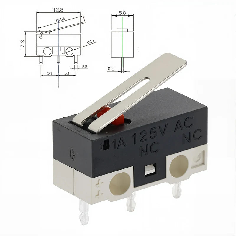 20er Set Mini Mikro Endschalter SPDT 1A 125V mit Hebel