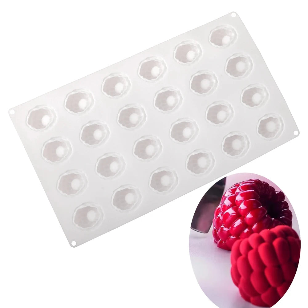 Silikon Kuchenform mit 6 12 oder 24 Himbeerzellen für Desserts