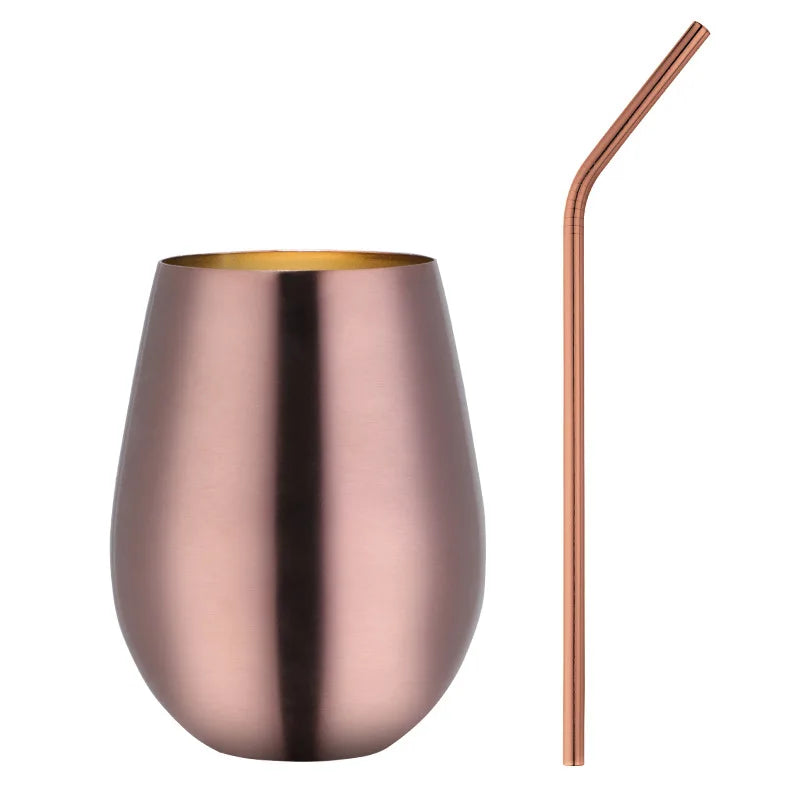 Stilvoll - Robust: 500 ml Edelstahl Trinkbecher in Rose Gold für Bar - Outdoor