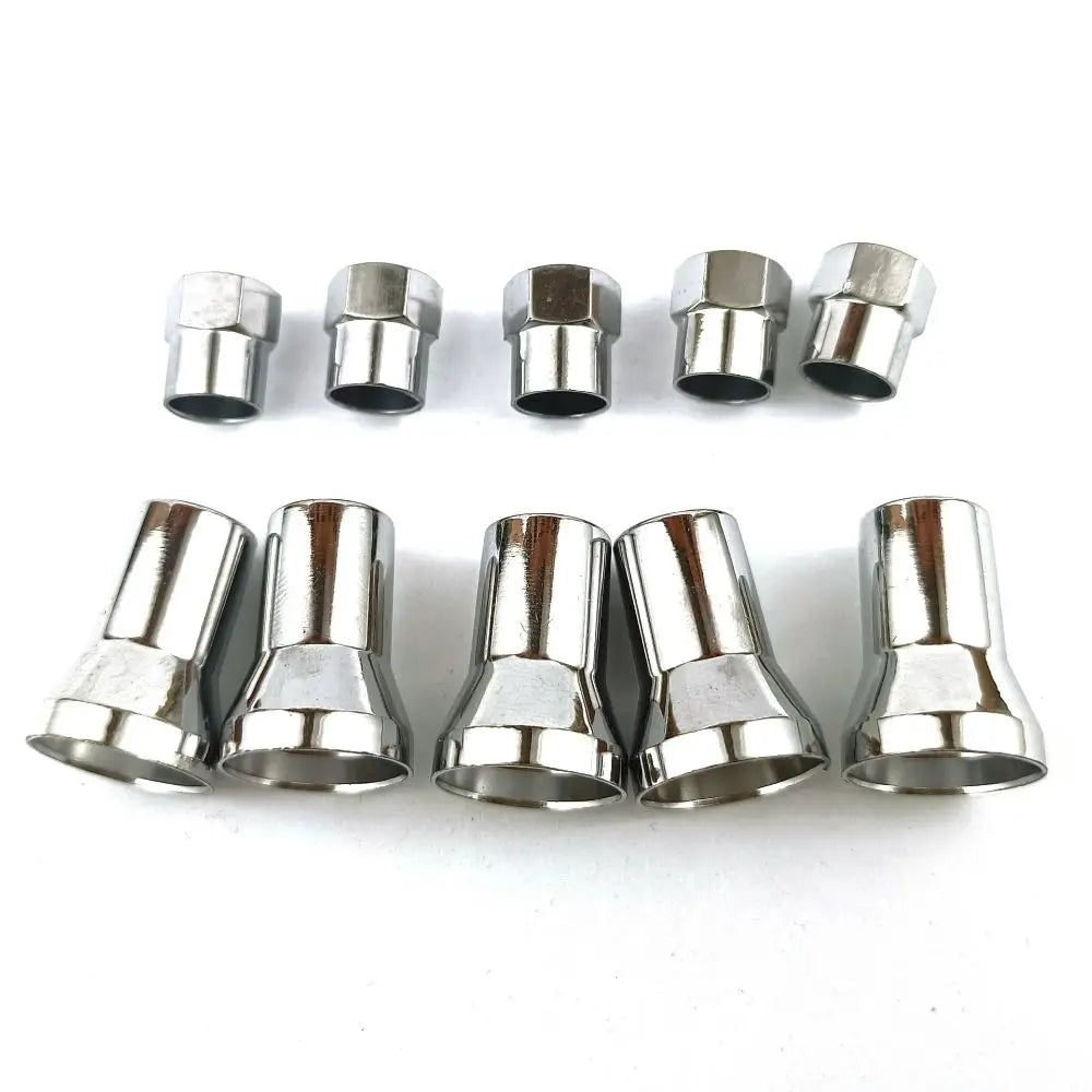 10er Satz Reifenventil Kappen TR413 TR414 Hex Caps Chrom für Auto