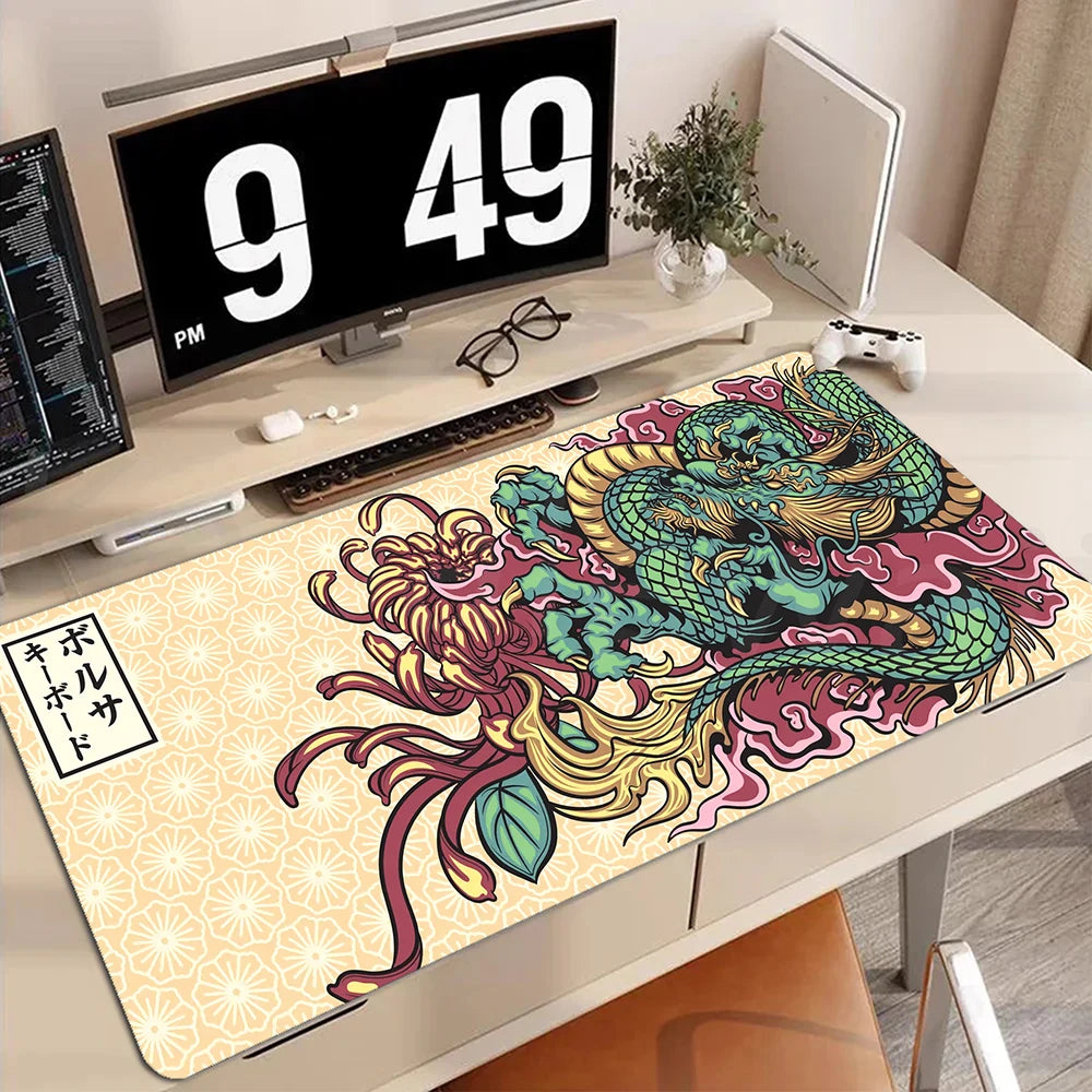 XXL Gaming Mauspad Chinesischer Drachen Anime Schreibtischunterlage